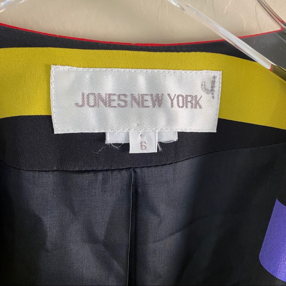 Vtg Multi Color Striped Blazer Jones NY Sz 6 - Picture 4 of 10